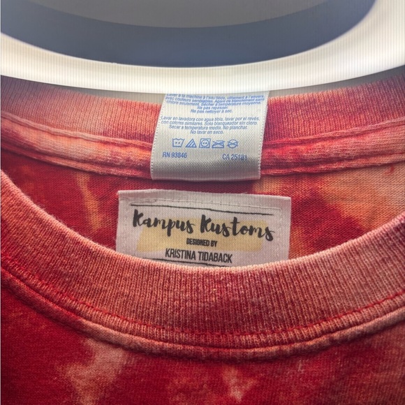 Kampus Kustoms Red and White Ohio State Tie-Dye Tee - Picture 6 of 7